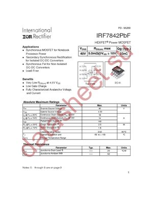 IRF7842PBF datasheet  